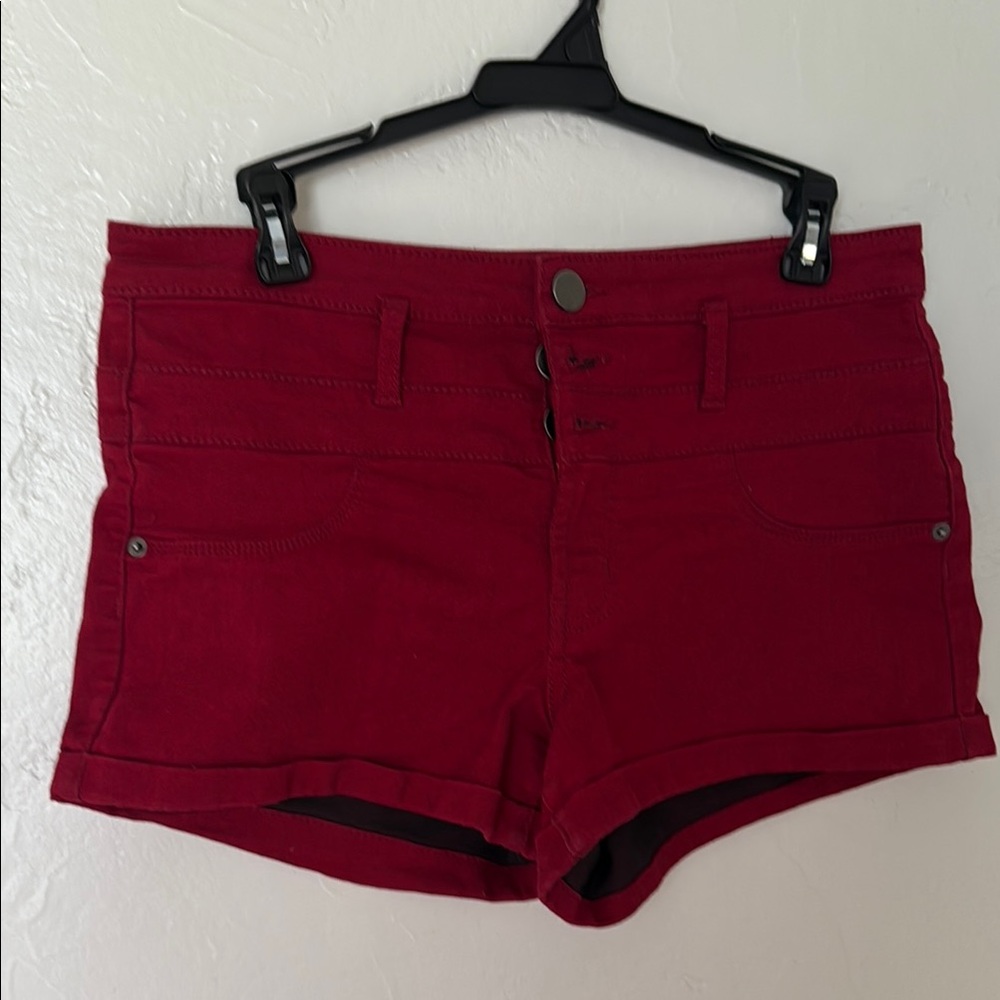 No Boundaries High Waist Red Shorts